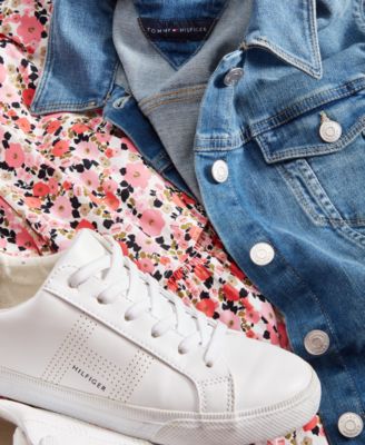 Shop Tommy Hilfiger Womens Denim Jacket Ditsy Floral Jumpsuit In White