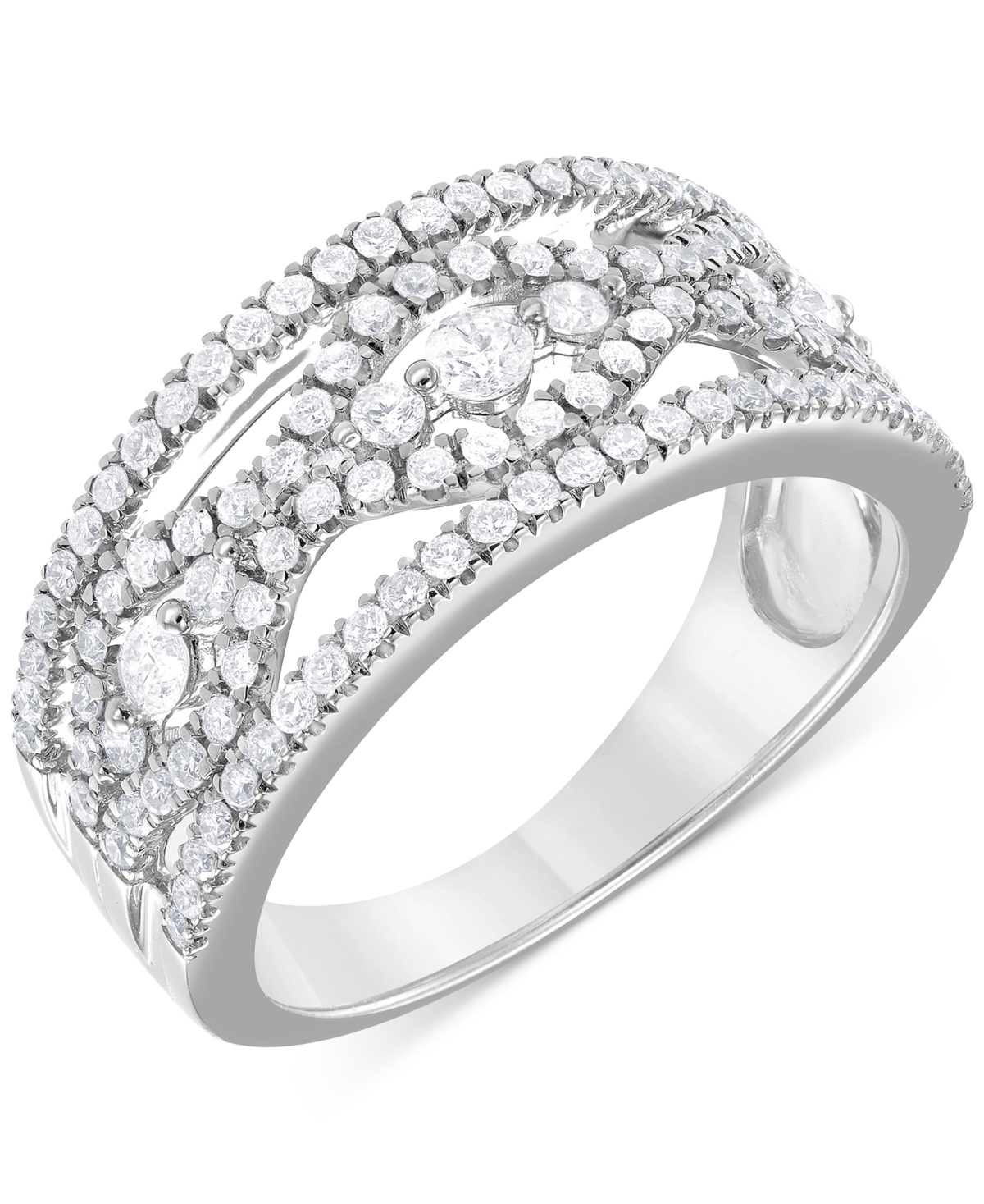 Macy's Diamond Openwork Statement Ring (3/4 Ct. T.w.) In 14k White Gold