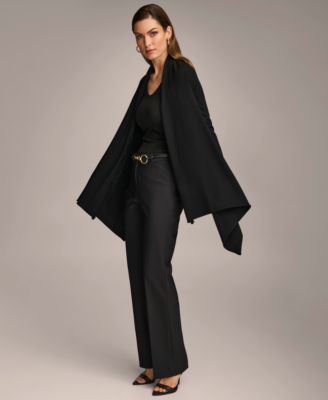 Donna Karan Women's Long-Sleeve Drape-Front Cardigan - Macy's