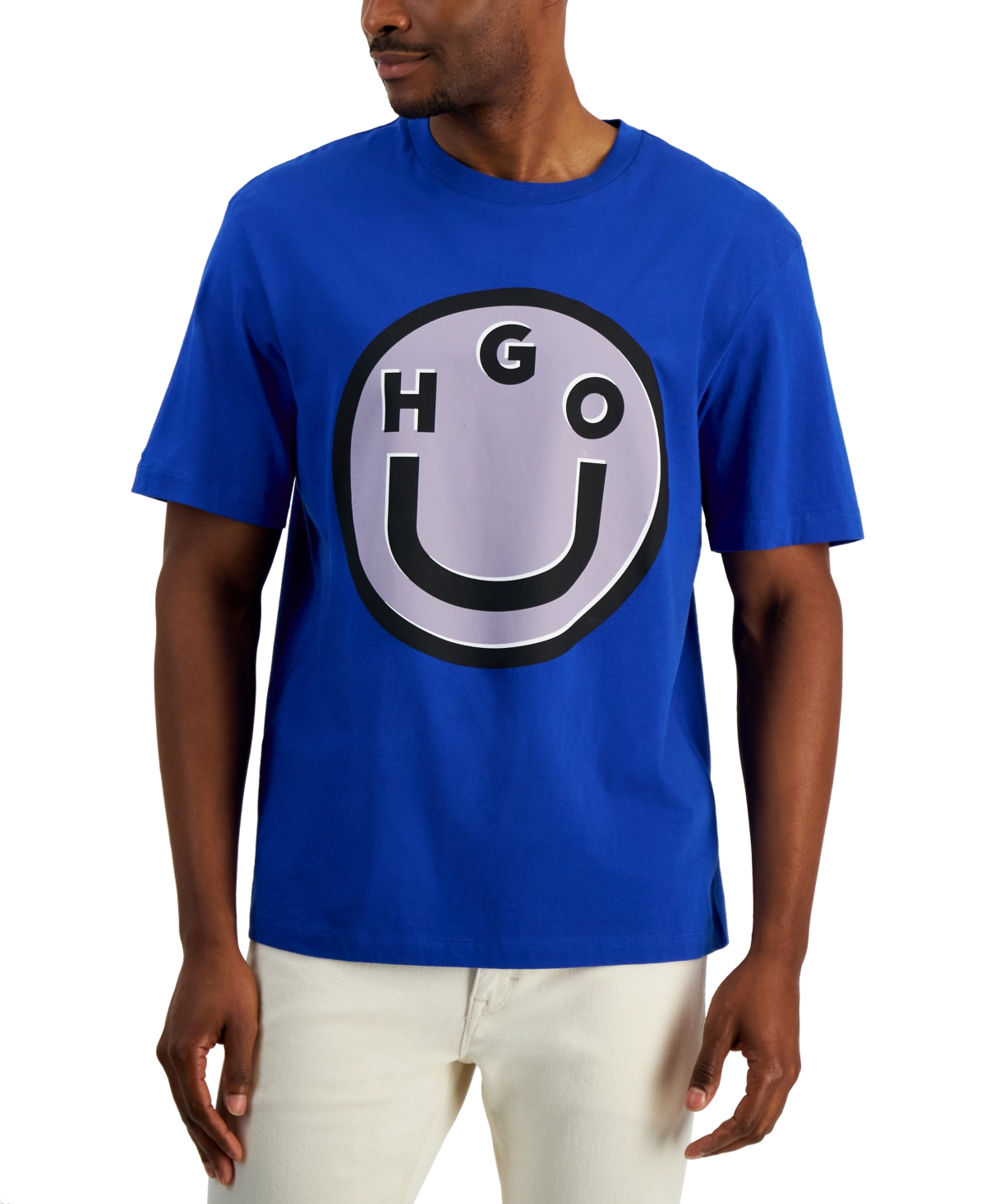 Hugo By  Boss Men's Short Sleeve Crewneck Logo Graphic T-shirt In Open Blue