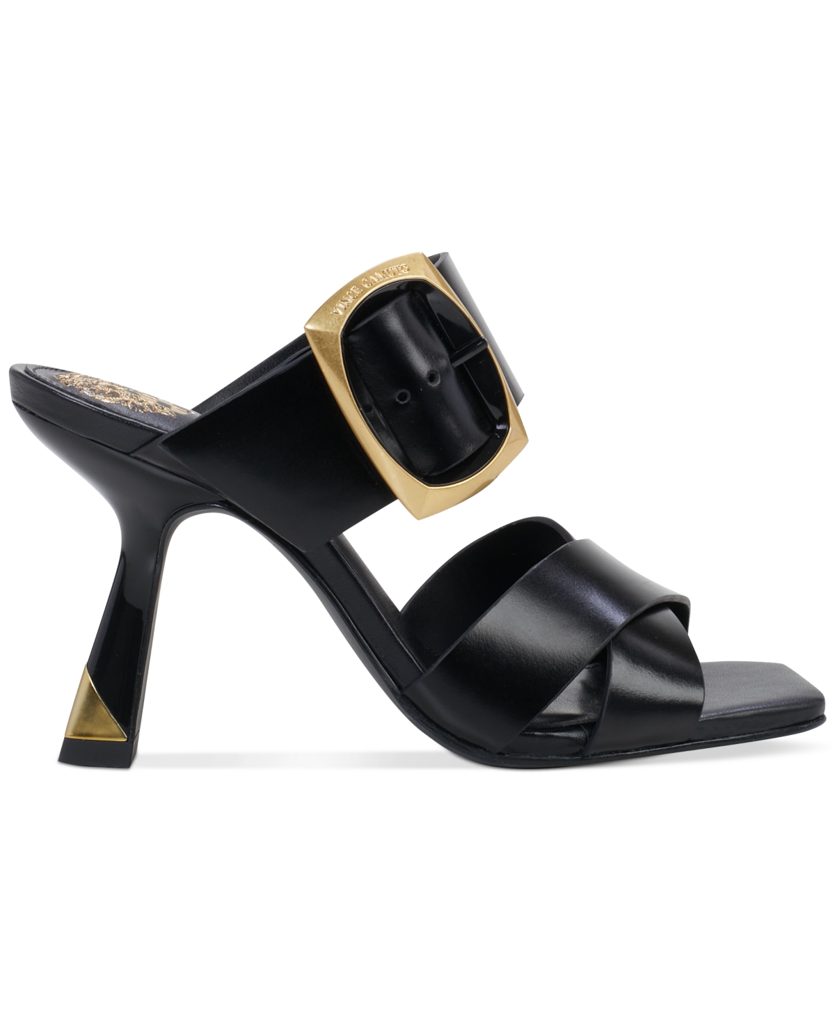 Shop Vince Camuto Women's Helya Buckled Sandals In Black Leather