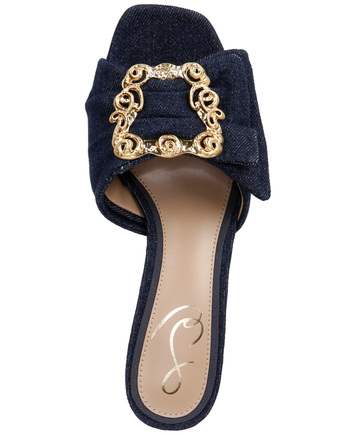 Shop Sam Edelman Women's Pietra Buckled Kitten-heel Dress Sandals In Hudson Navy