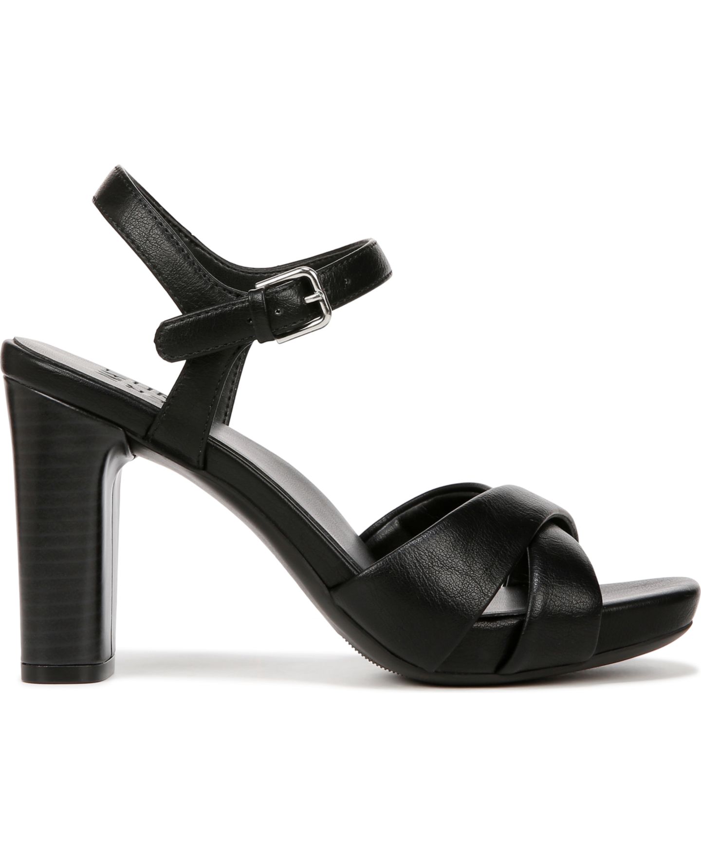 Женские сандалии Naturalizer Morgan Open Square Toe Platform Dress Sandals, цвет: Чёрная искусственная кожа — фото 2