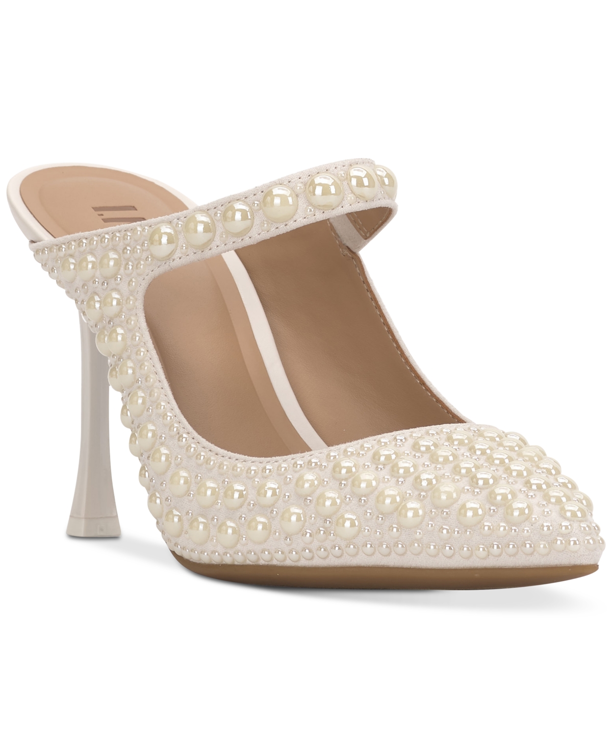 Inc International Concepts Sazma Embellished Mule Pumps, Created For Macy's In Pearl