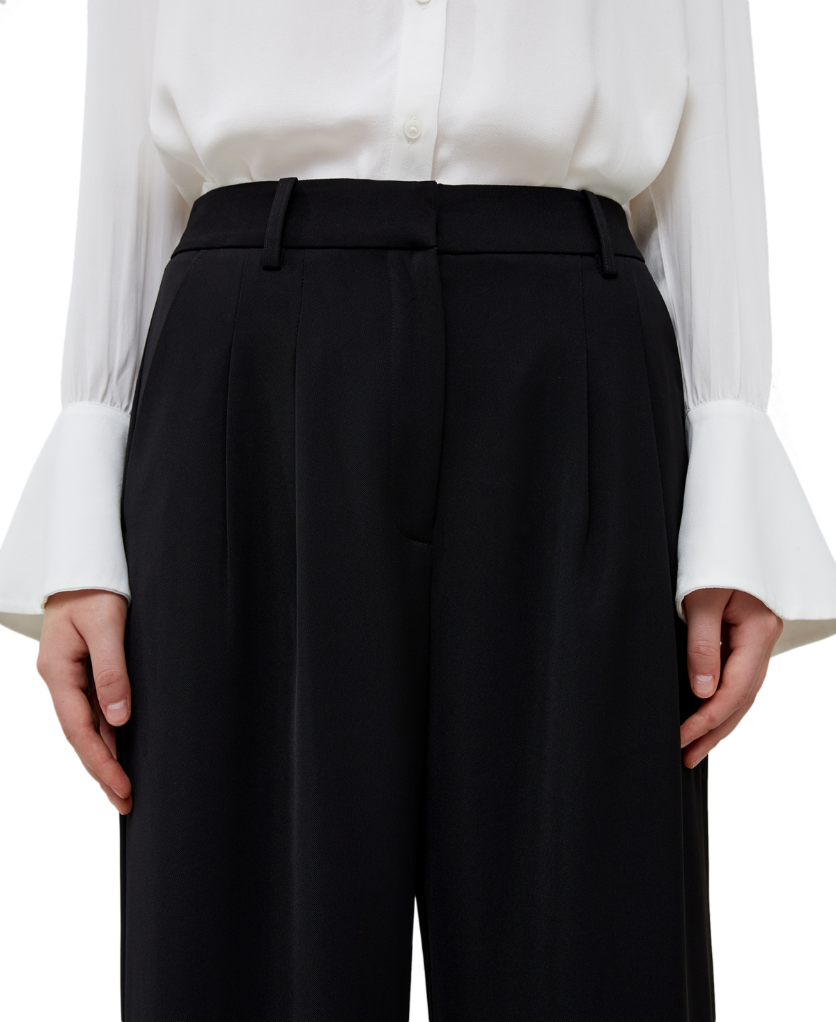 Shop French Connection Women's Harry Wide-leg Suiting Pants In Blackout