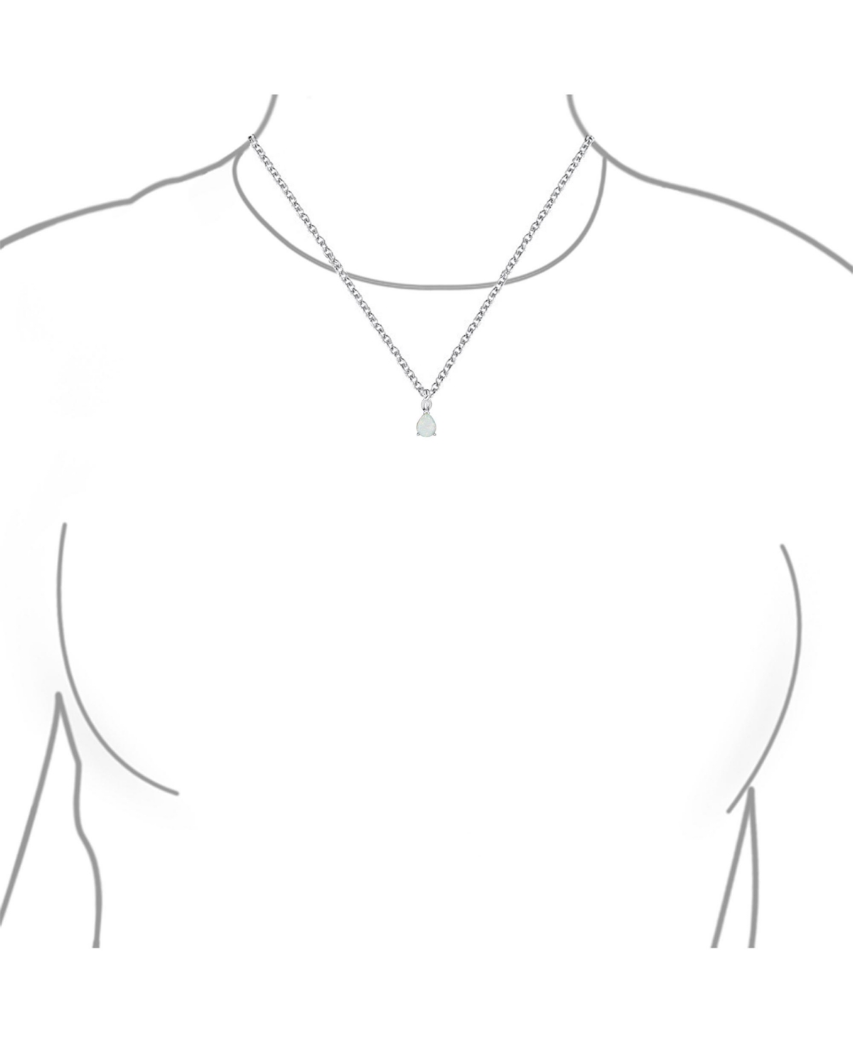 Bling Jewelry Opulence Infinity Set 3CTW White Synthetic SolitaireTeardrop Necklace Pendant Sterling Silver - Opal