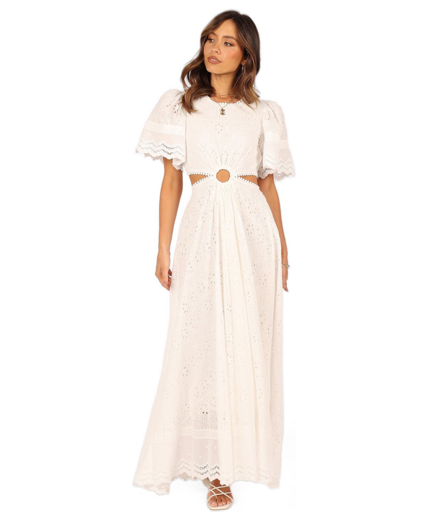 Женское платье Petal and Pup Merletto Cut Out Maxi, цвет: Белый — фото 1