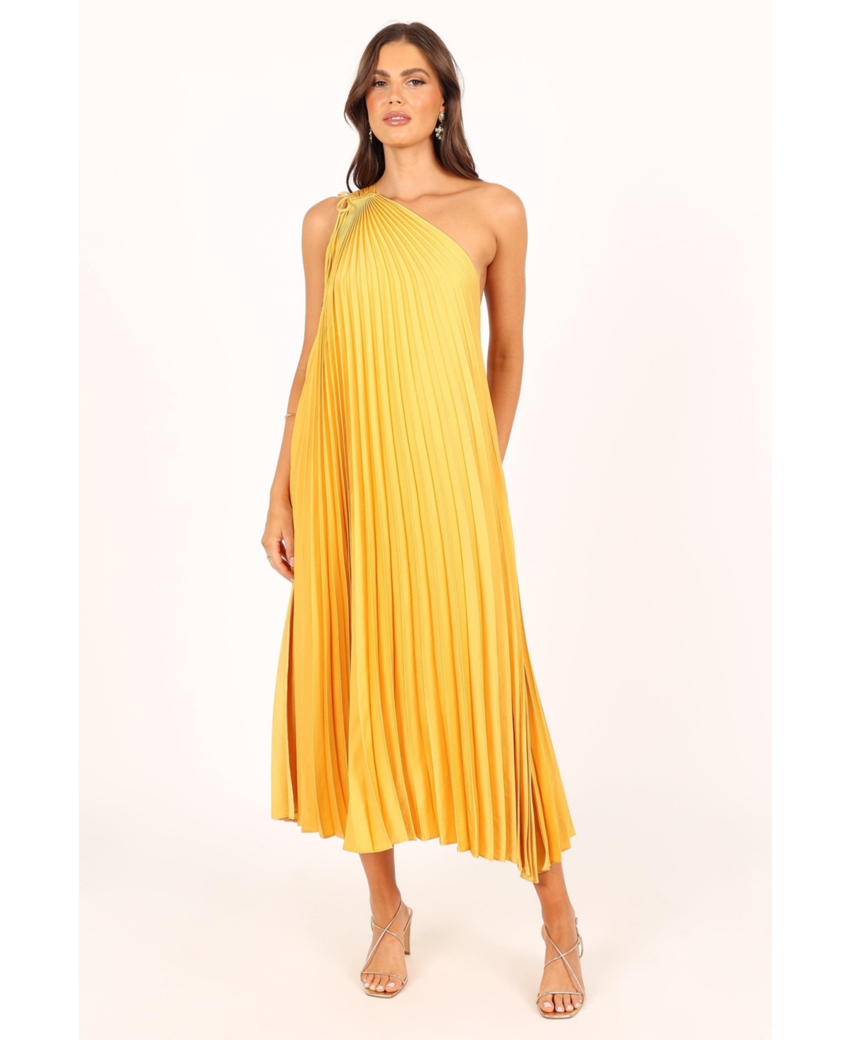Cali One Shoulder Maxi Women's Dress - Saffron