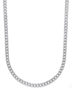 image of Men-s Curb Chain Necklace in Sterling Silver