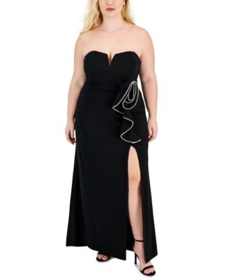 Speechless - Trendy Plus Size Strapless Ruffled Dress