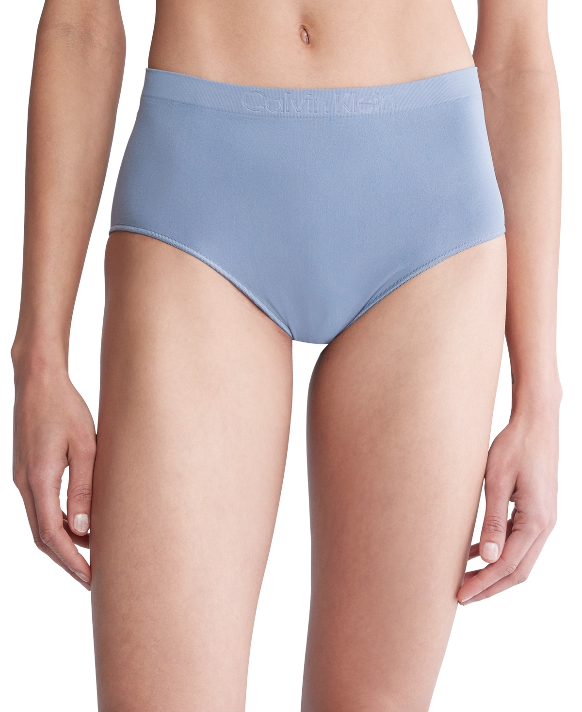 Shop Calvin Klein Women's Bonded Flex Seamless High-rise Bikini Brief Underwear Qd5160 In Flint Stone