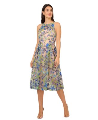 Adrianna Papell Floral Embroidered Fit & Flare Party Dress - Macy's