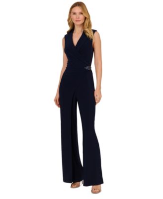 Adrianna Papell Women s Sleeveless Jersey Wide Leg Jumpsuit