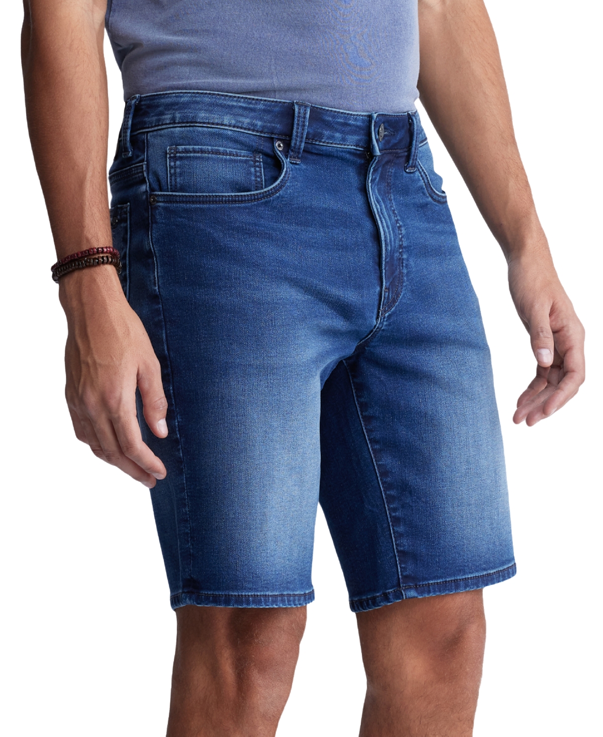 Shop Buffalo David Bitton Men's Dean Relaxed-straight Fit Stretch Knit 10.5" Denim Shorts In Indigo