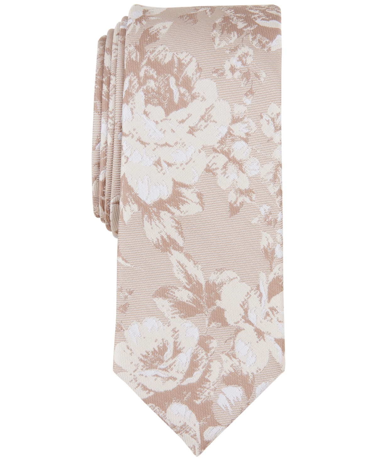 Bar Iii Men's Cheyenne Floral Tie, Created For Macy's In Tan