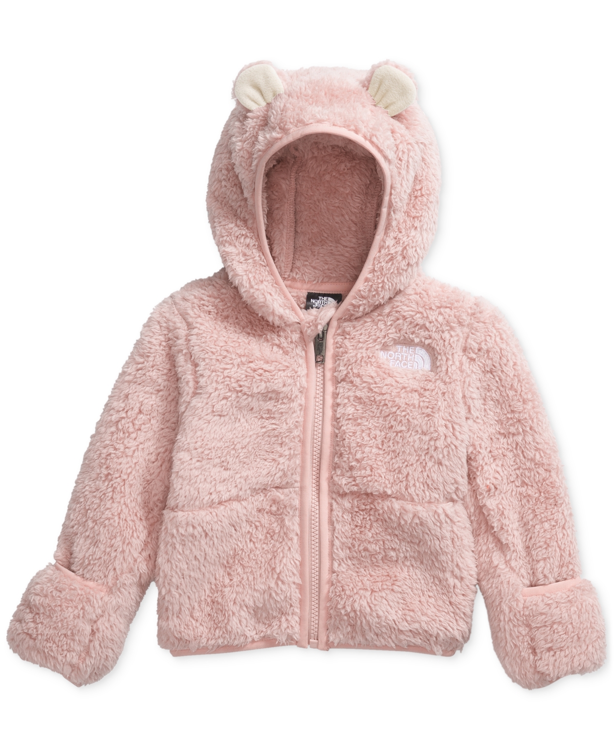 Shop The North Face Baby Girls Baby Bear Full-zip Hoodie In Pink Moss