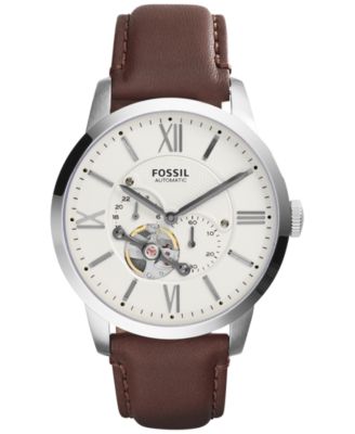 Automatic Townsman Brown Leather Strap 