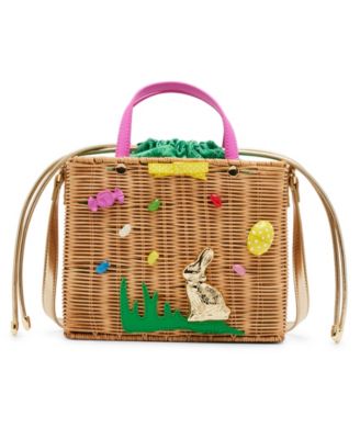 Betsey Johnson Borsa A Cesto In Vimini Con Coniglio E Uova Di Pasqua
