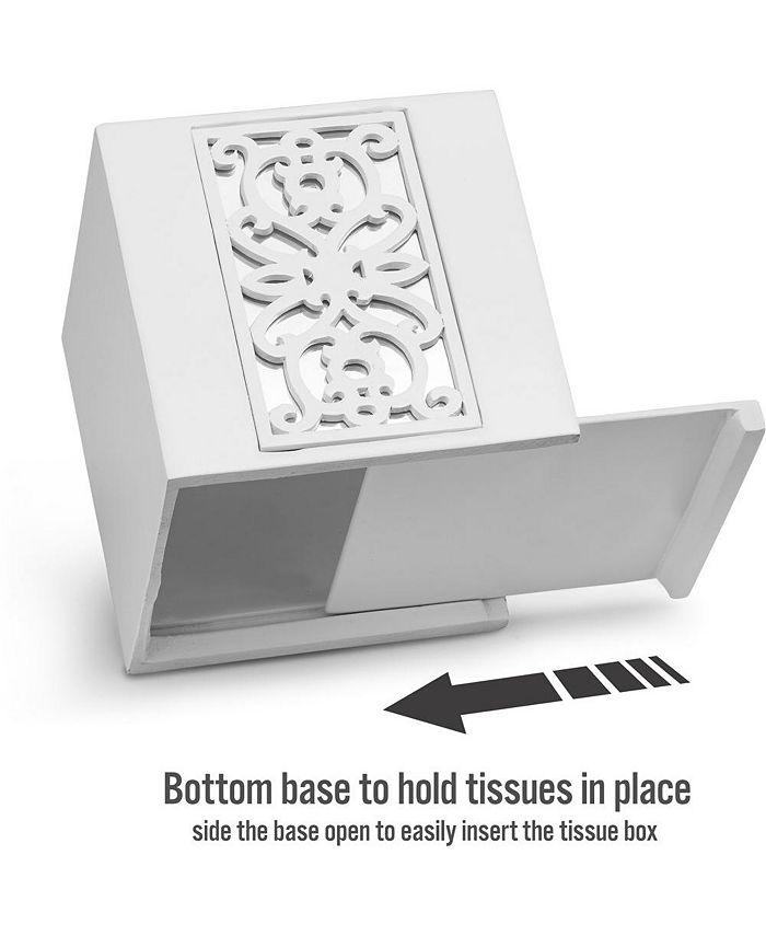 Creative Scents Mirror Collection White Tissue Box Cover Square