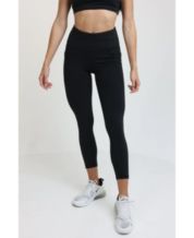 Gaiam Women's Knit Crop Yoga Pants - High Rise Waist Athleisure 7/8 Length  Leggings - Traveler Black (Tap Shoe), Medium