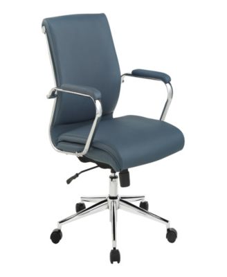 Office Star 41.25" Fabric, Chrome Mid Back Manager's Office Chair