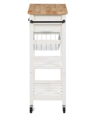 Office Star 33.75" Wood Hampton Kitchen Cart