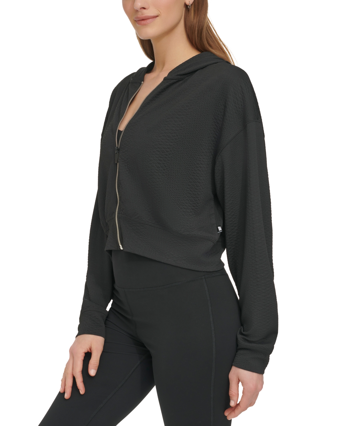 Dkny Sport Women's Textured-Jacquard Long-Sleeve Hoodie
