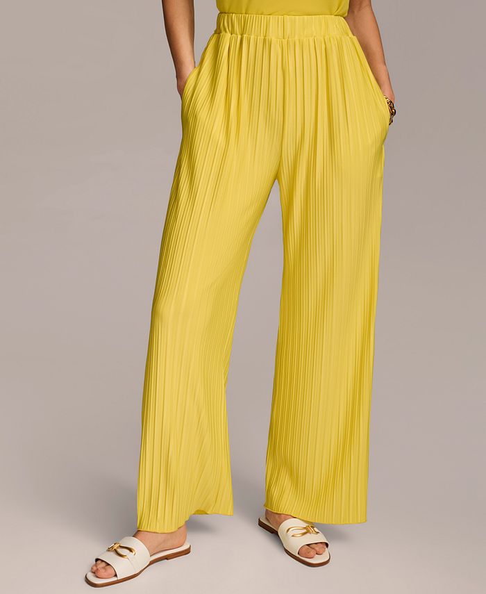 Donna Karan Women's Pull-On Pleated Wide Leg Pants - Macy's