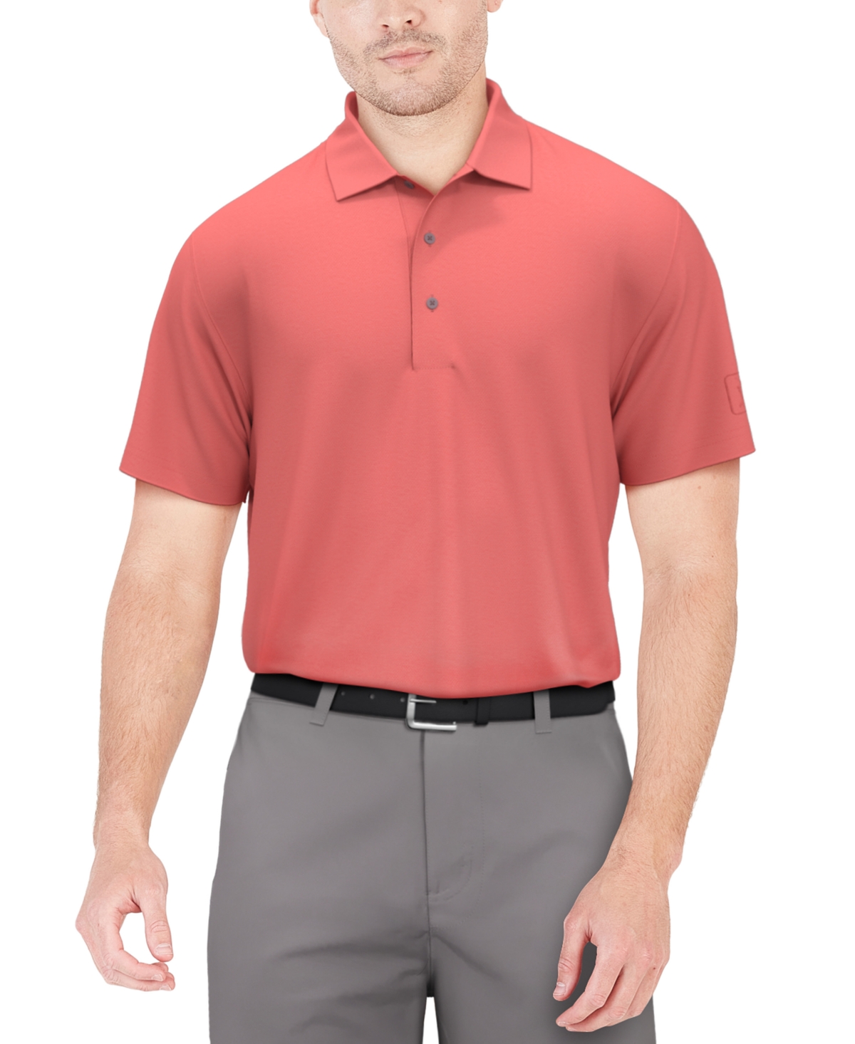 Shop Pga Tour Men's Airflux Mesh Golf Polo Shirt In Shell Pink