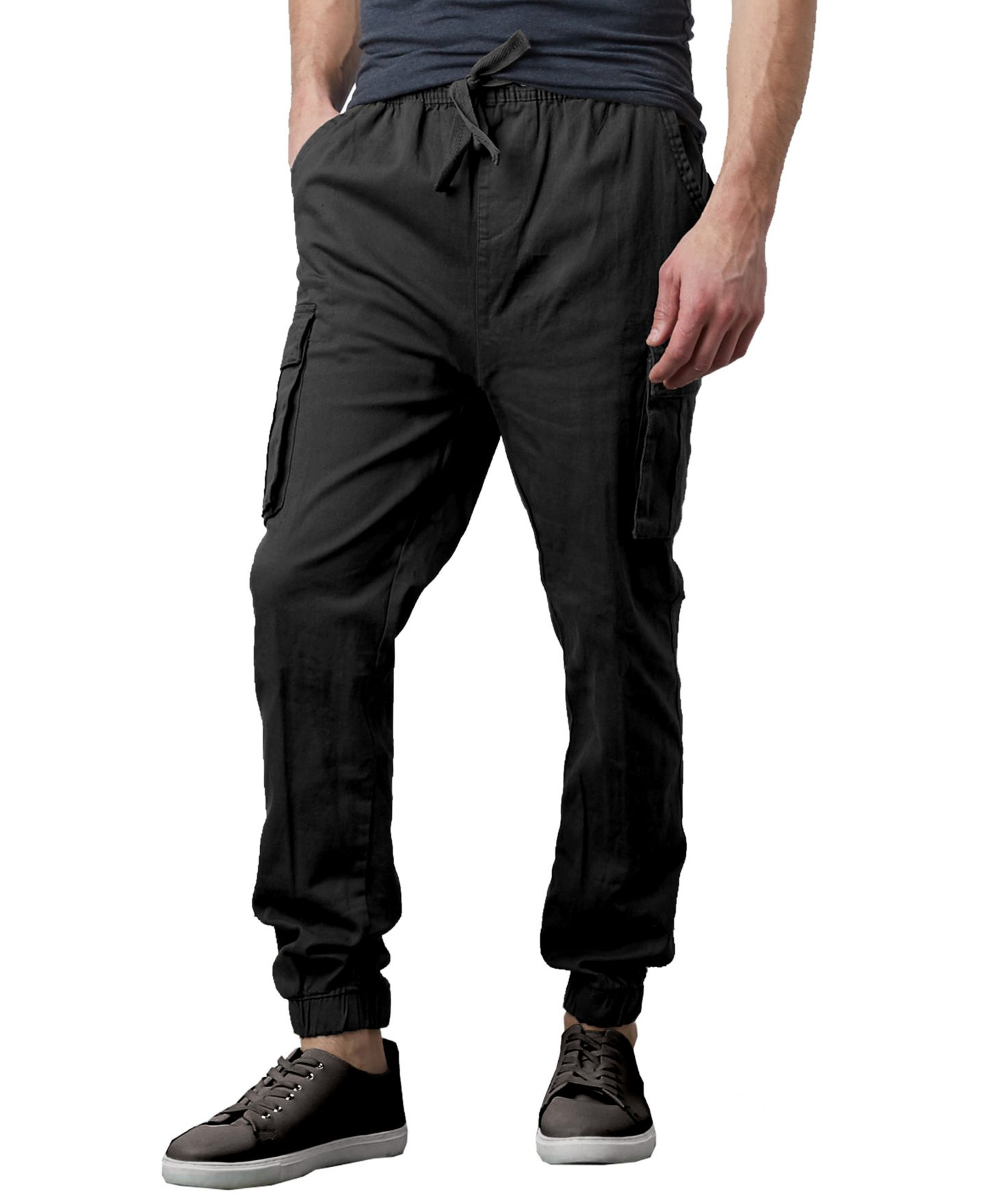 Мужские брюки Galaxy By Harvic Slim Fit Stretch Cargo Jogger, цвет: Чёрный — фото 1