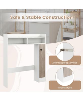 Bathroom Over the Toilet Floor Storage Organizer with Adjustable Shelves - White