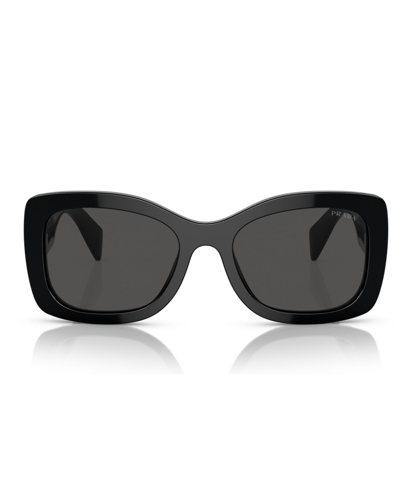 Женские солнцезащитные очки PRADA Lettering Oval Sunglasses, PR A08S, цвет: Чёрный — фото 3