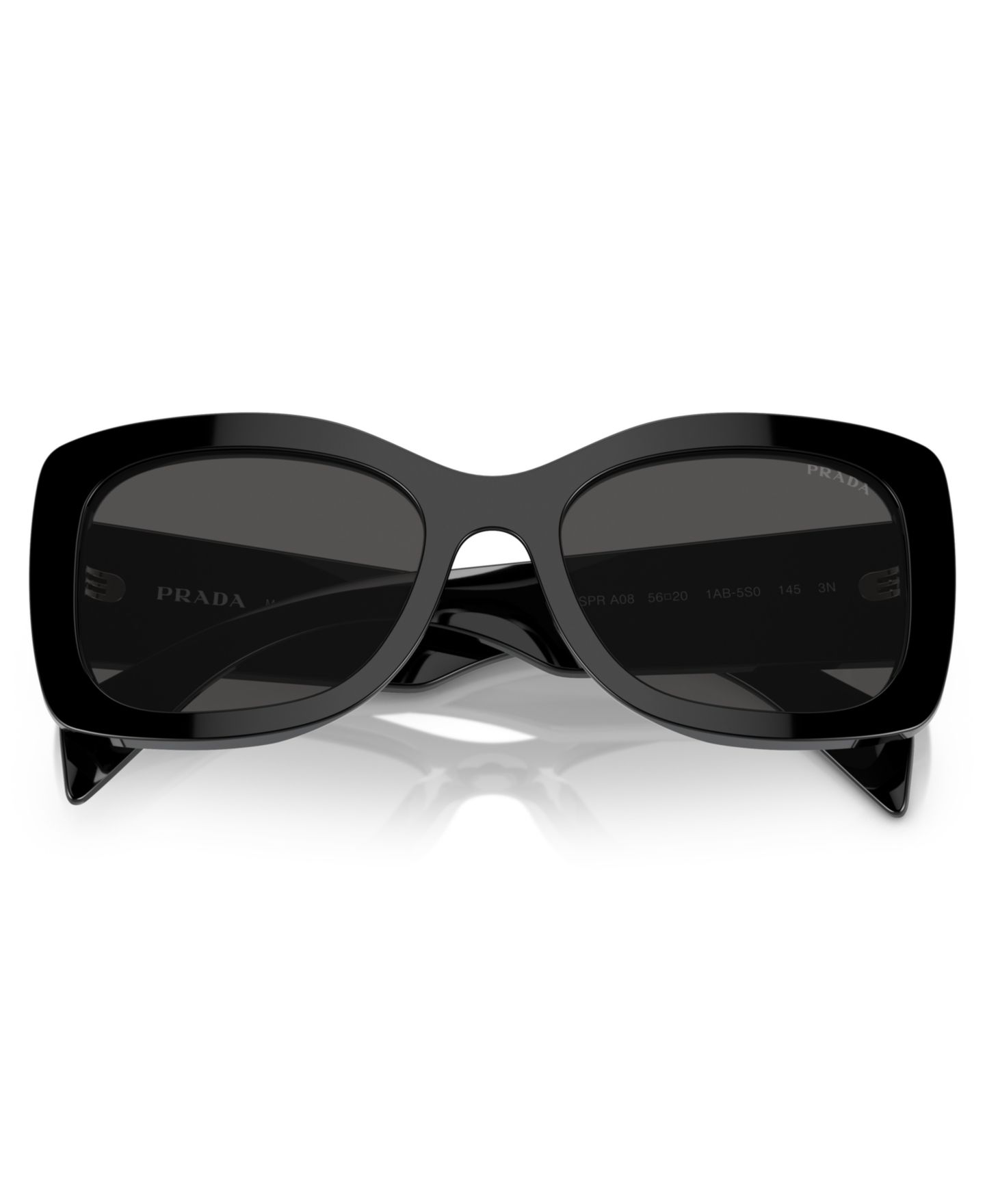 Женские солнцезащитные очки PRADA Lettering Oval Sunglasses, PR A08S, цвет: Чёрный — фото 4
