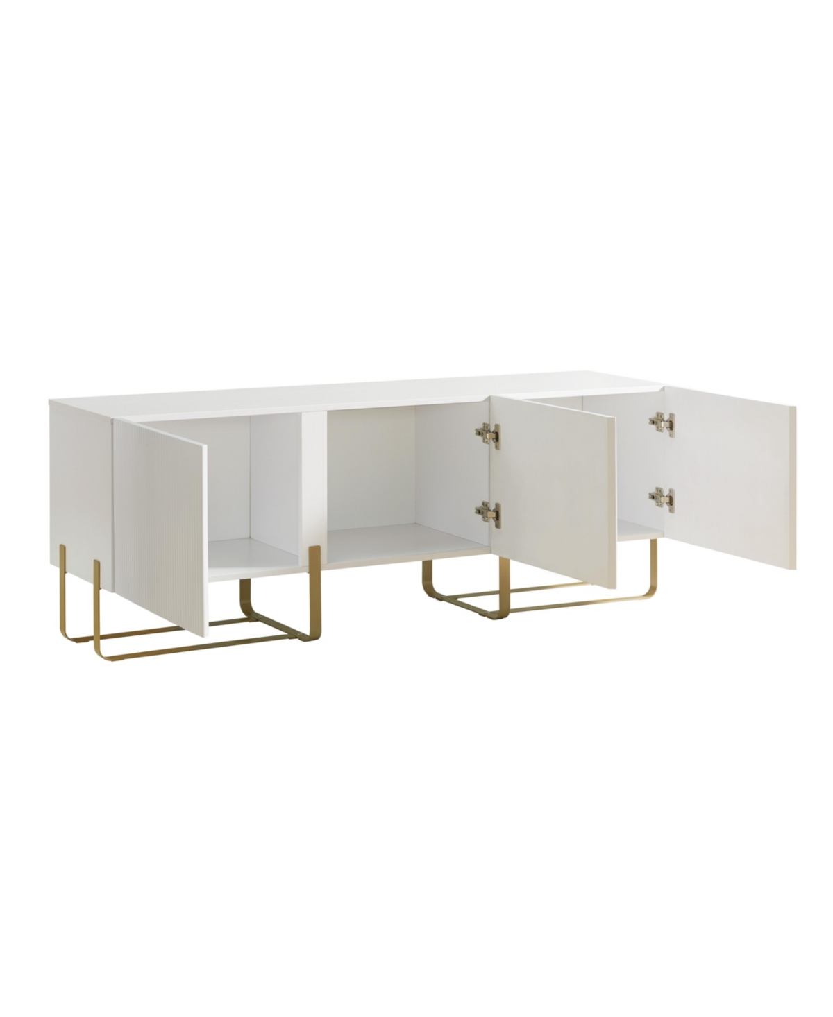 Furniture of America Mdf Milo Modern Composite Three Cabinet Tv Stand - Vintage-Like Gold
