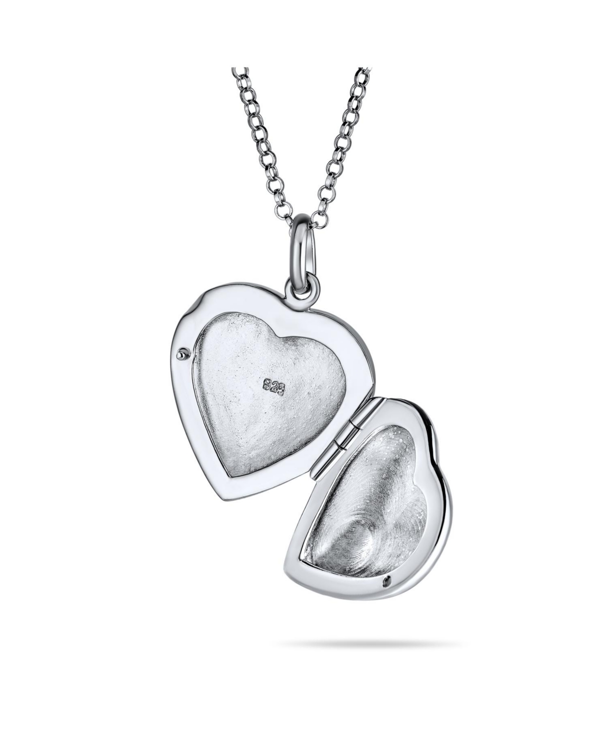 Bling Jewelry Carved Floral Flower Rose Photo Heart Shape Lockets Necklace Pendant That Hold Pictures Oxidized Sterling- Silver