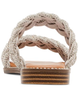 Piaa Braided Embellished Slide Flat Sandals