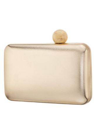Metallic Minaudiere Handbag with Crystal Clasp