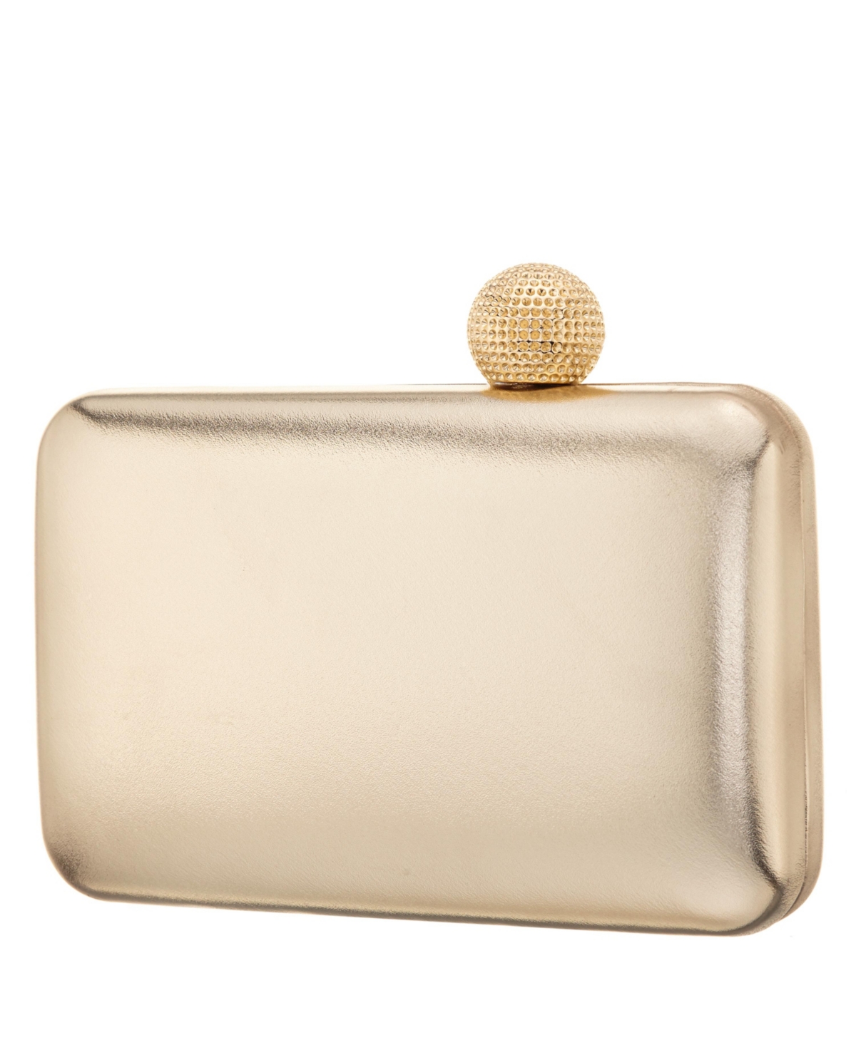 Nina Metallic Minaudiere Handbag with Crystal Clasp