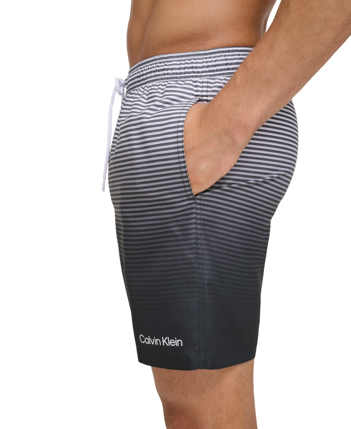 Calvin Klein Men's Gradient Striped 7" Volley Swim Trunks