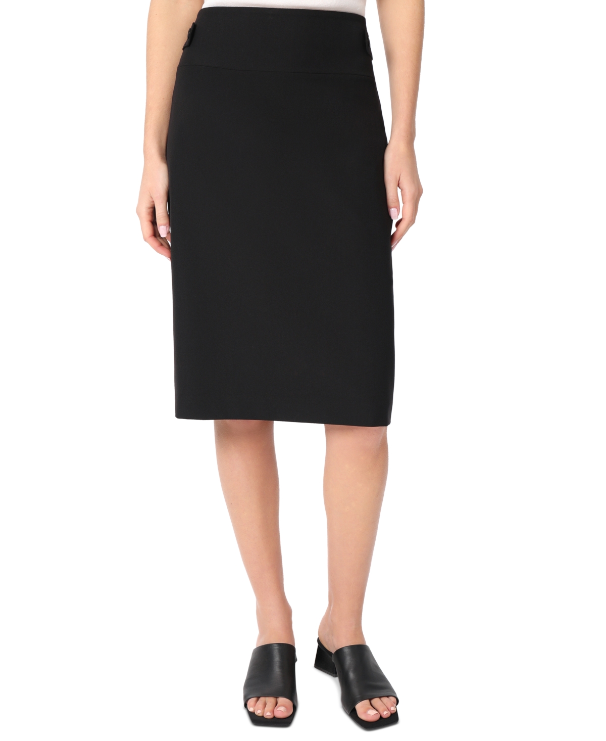 Jones New York Women's High-rise Button-tab Skirt In Jones Black