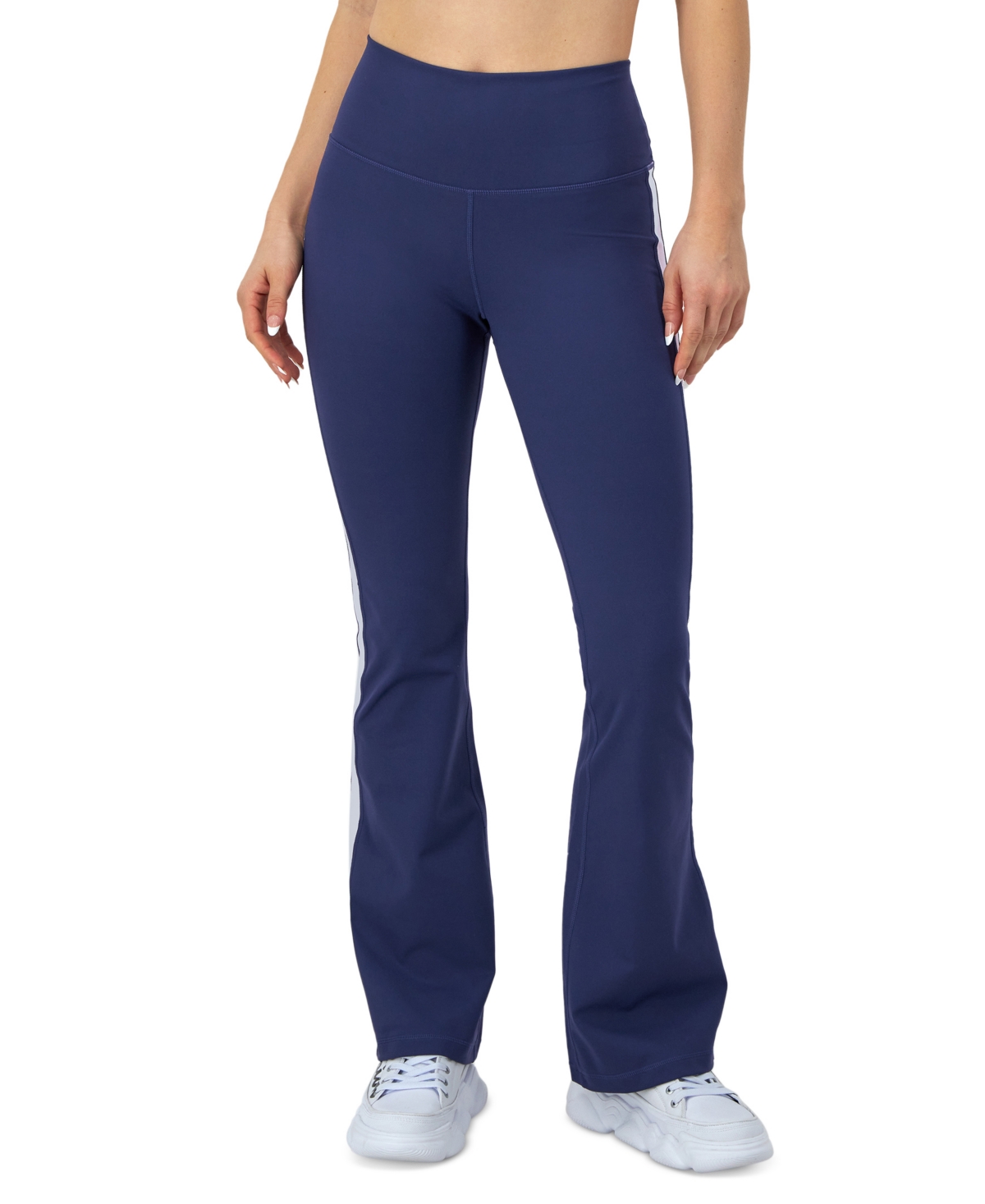 Women's Soft Touch Track Flare Pants - Blown Glass Blue/white