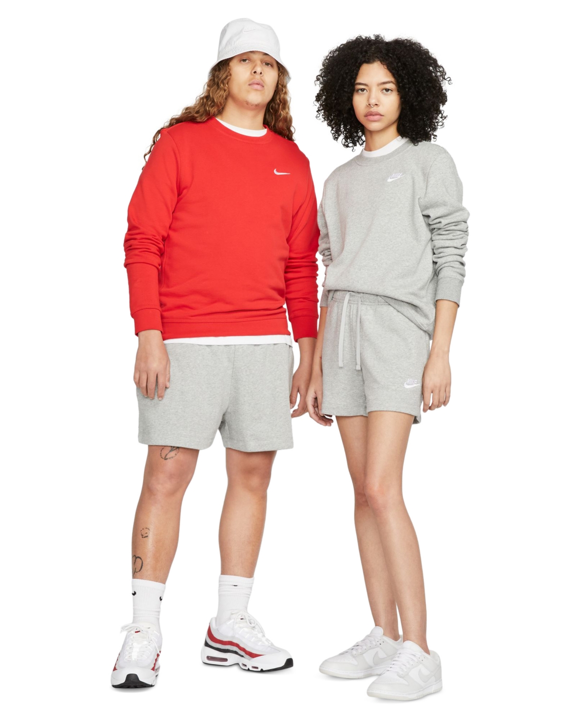Nike Women's Sportswear Club Fleece Mid-Rise Shorts -white