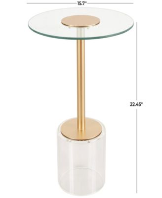 16" x 16" x 22" Acrylic Elevated Base and Gold-Tone Stand Accent Table