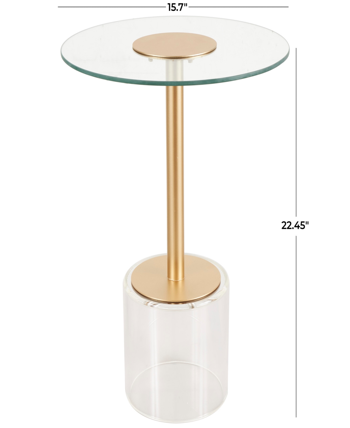 Rosemary Lane 16" X 16" X 22" Acrylic Elevated Base And Gold-tone Stand Accent Table In Clear