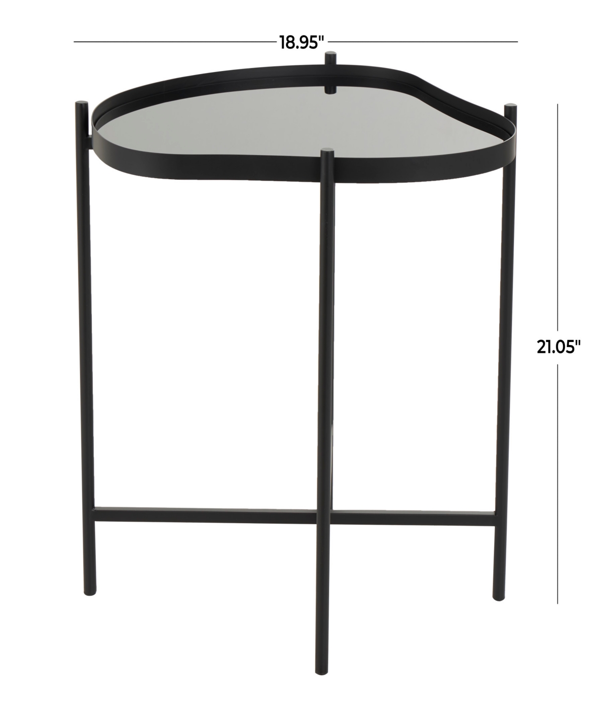 Shop Rosemary Lane 19" X 19" X 21" Metal Abstract Wavy X-shaped Base Accent Table In Black