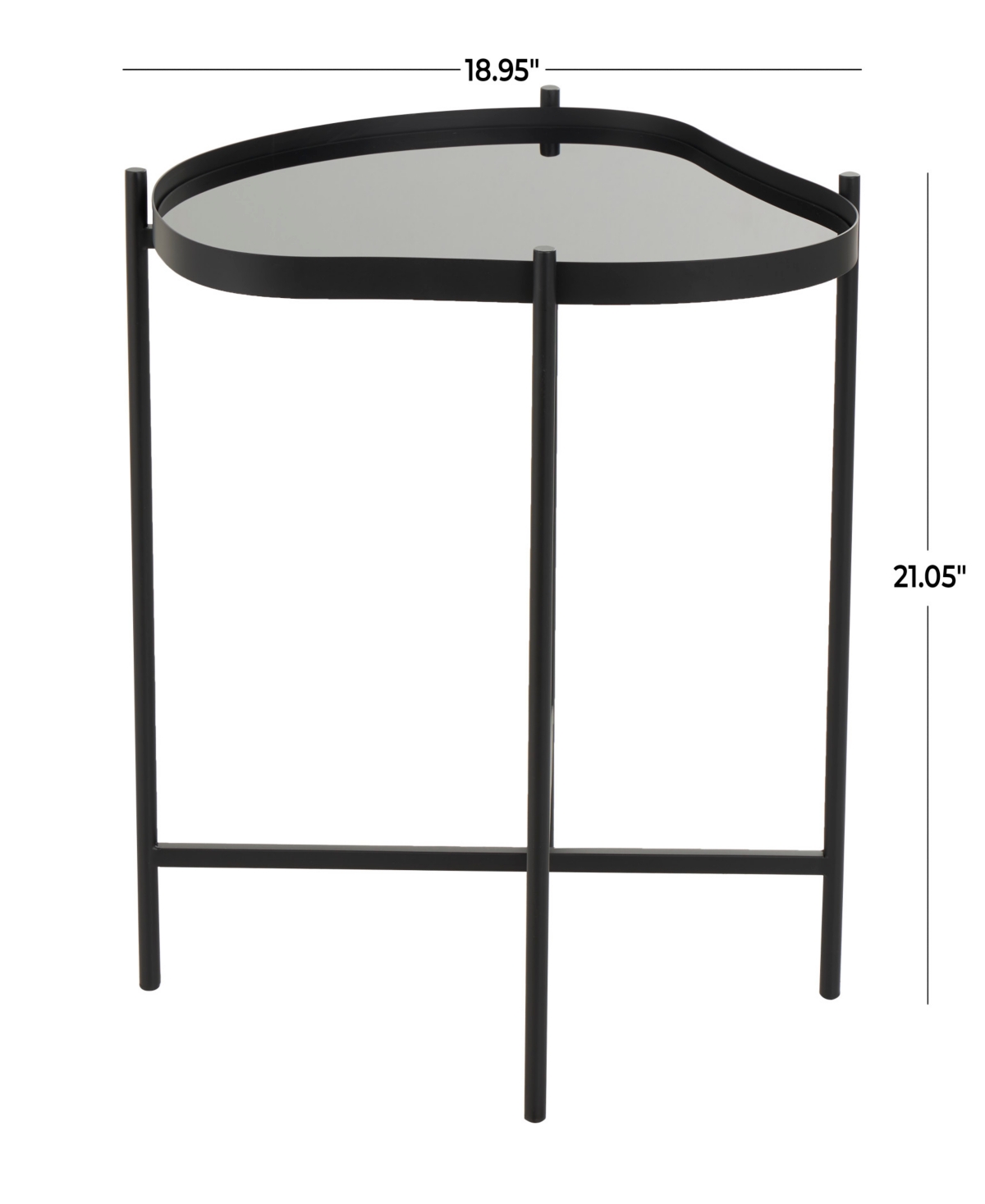 Rosemary Lane 19" X 19" X 21" Metal Abstract Wavy X-shaped Base Accent Table In Black