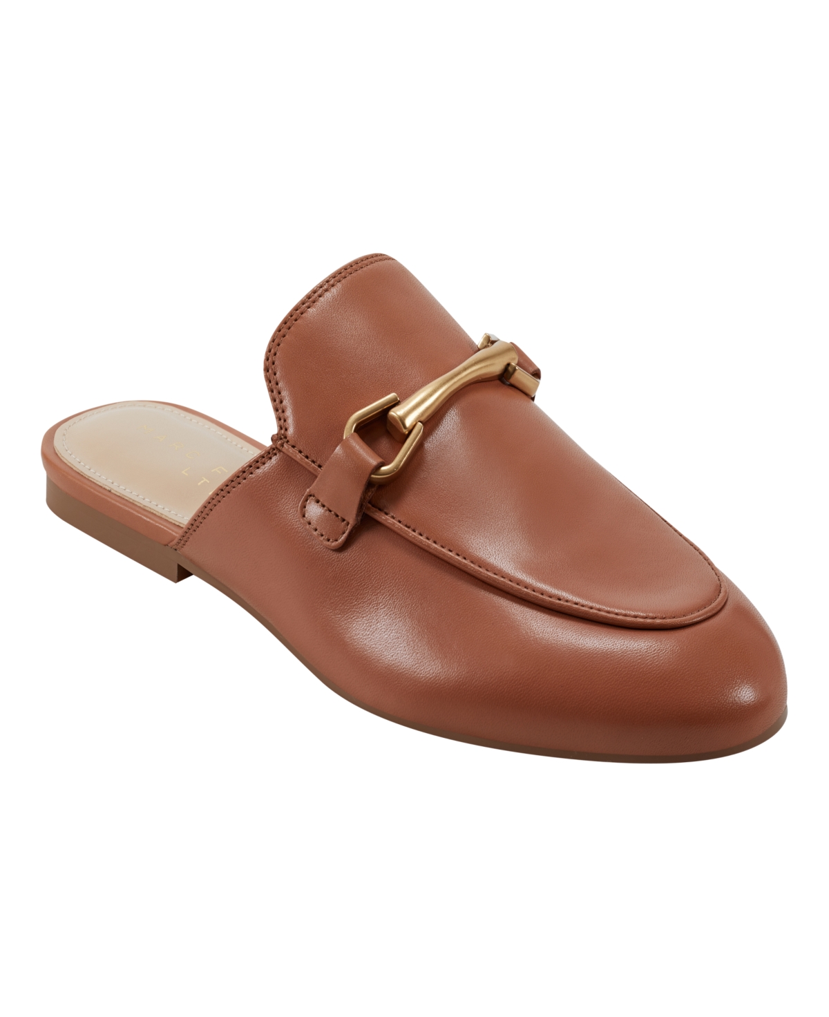 Shop Marc Fisher Ltd Women's Butler Slip-on Almond Toe Casual Loafers In Medium Natural Leather