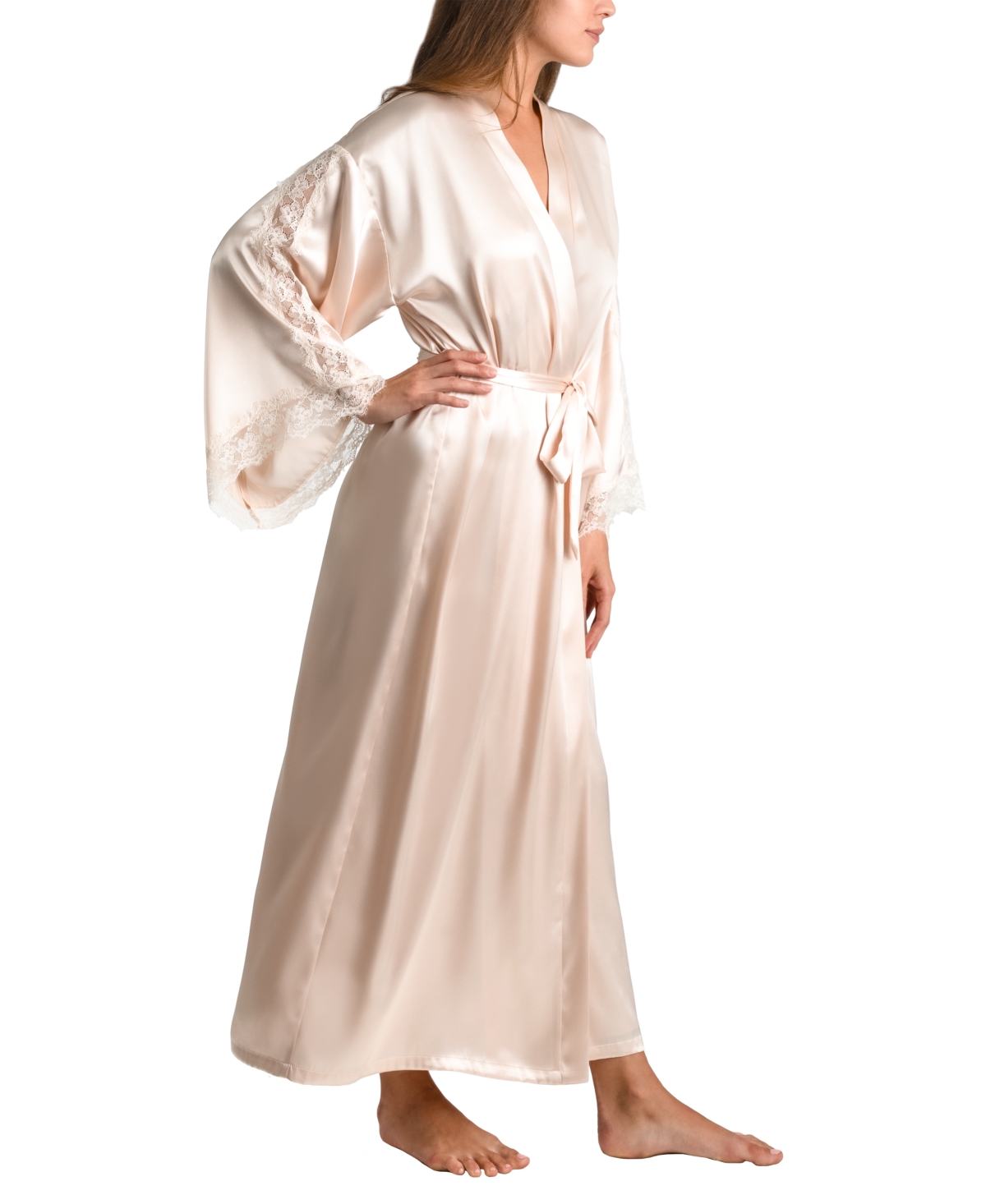 Linea Donatella Women's Luxe Brides Blush Lingerie Long Robe