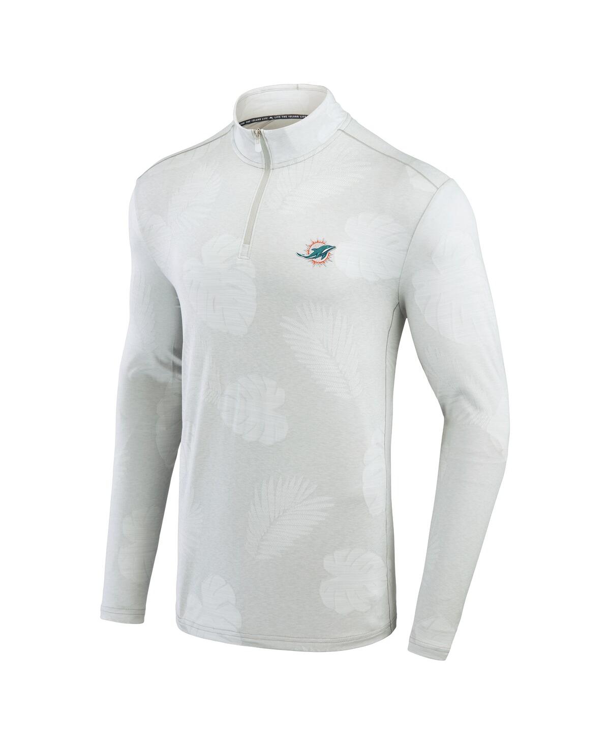 Shop Tommy Bahama Men's  Gray Miami Dolphins Delray Frond Islandzone Half-zip Sweatshirt