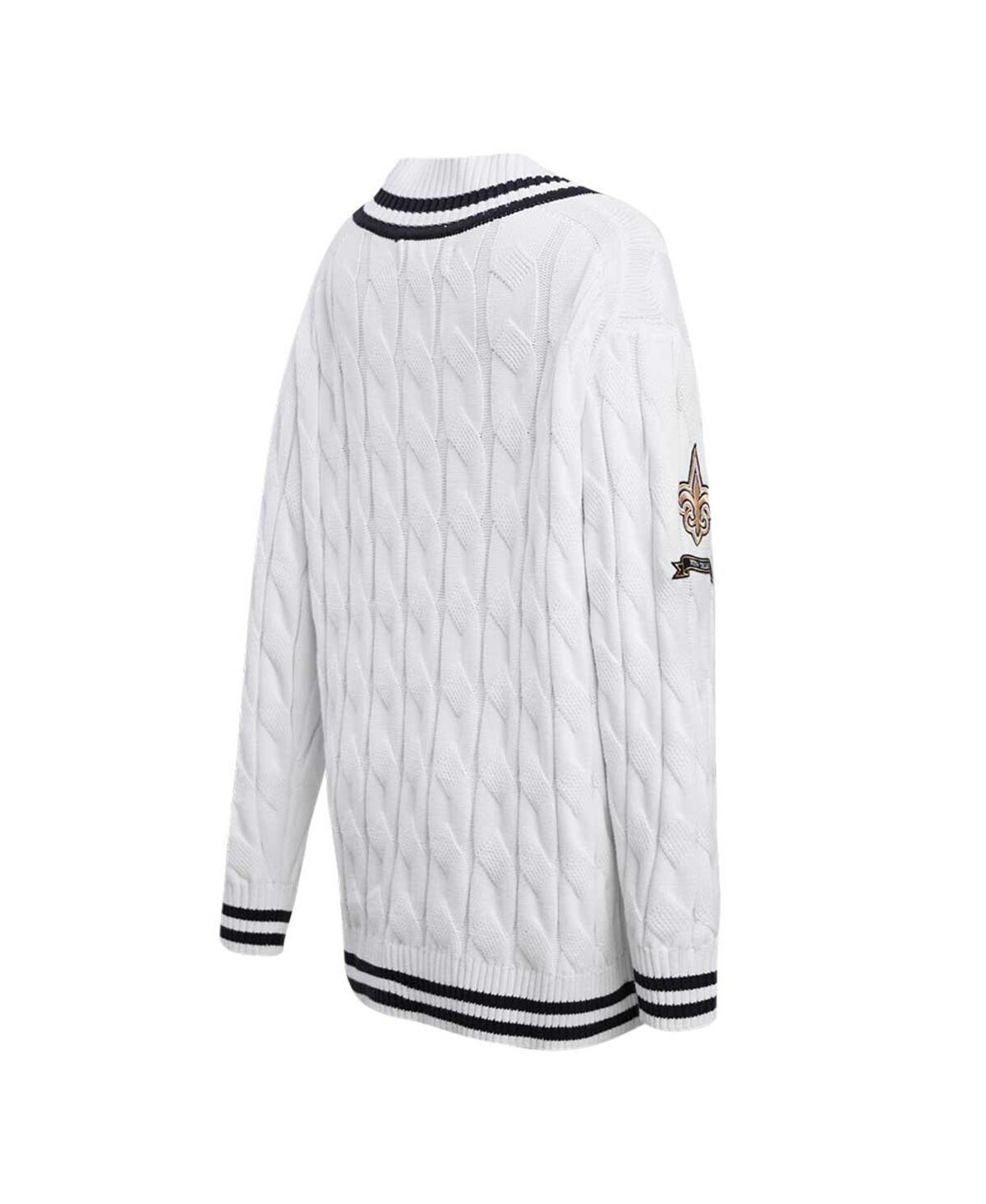 Shop Pro Standard Women's  White New Orleans Saints Prep V-neck Pullover Sweater